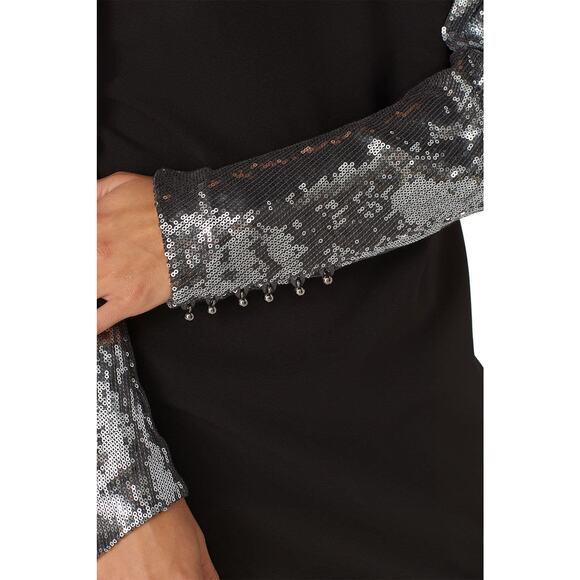Nicole Miller Sequin Sleeve Dress